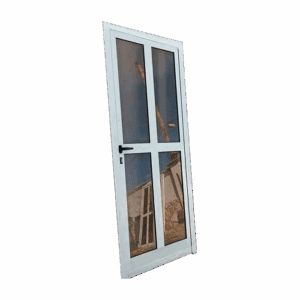 Puerta Moderna Blanca con Paneles de Vidrio