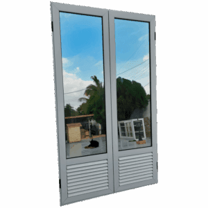 Puerta Doble con Espejo y Rejilla Inferior