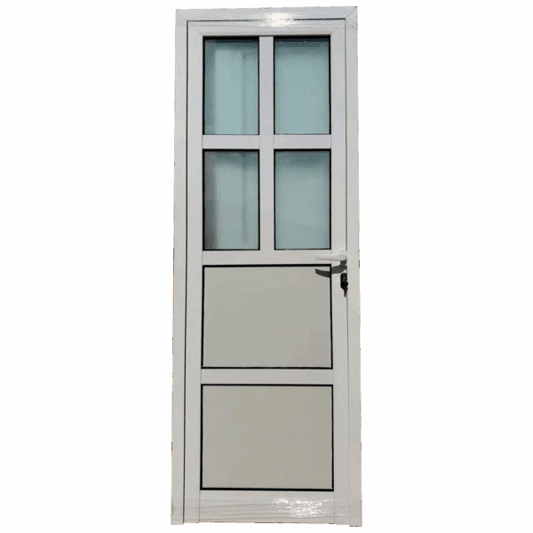 Puerta Clásica Blanca con Cuarterones de Vidrio