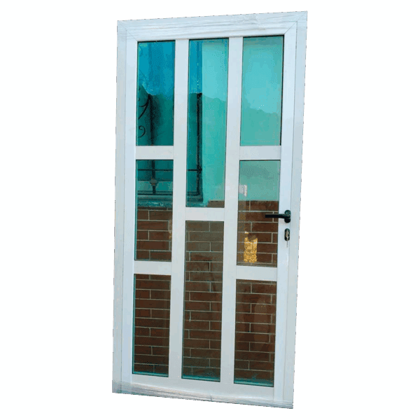 Puerta Moderna con Paneles de Vidrio Vertical