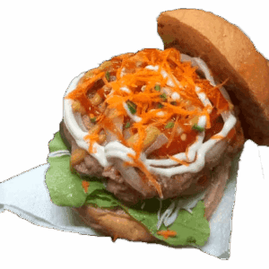 Pan con hamburguesa