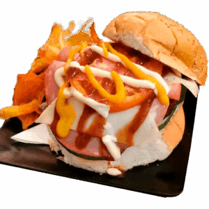Pan con jamón y queso