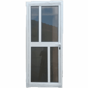 Puerta Blanca de Aluminio con Vidrio Dividido 4 Paneles